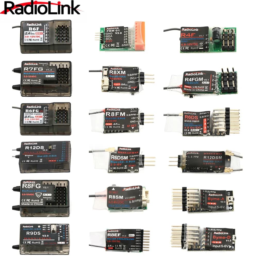 Radiolink R12DSM R12DS R9DS R8SM R8EF R8FM R8F R7FG R6DSM R6DS R6FG R6F R4FG R4F Ricevitore RC Segnale 2.4G per Trasmettitore RC AT9S