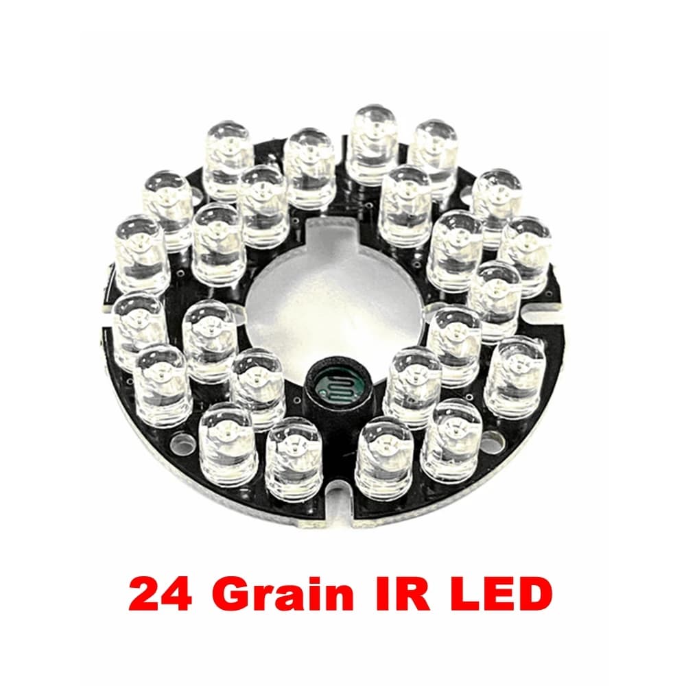 Accessori per telecamere CCTV da 90 gradi Luce a infrarossi Scheda LED a infrarossi 24 grani per telecamera di sorveglianza Visione notturna ir led 44mm