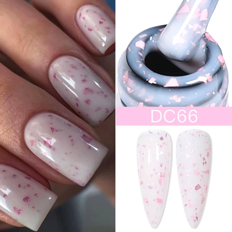 Smalto per unghie gel con base in gomma glitter oro 7ML Smalto semipermanente oro rosa bianco Soak Off UV LED Nail Art Gel Varnish