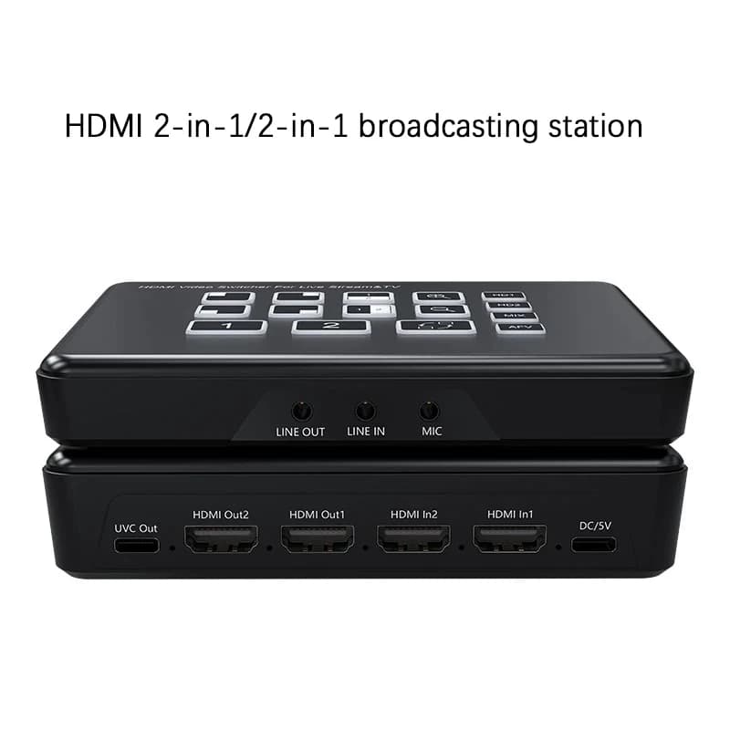 Mixer Video HDMI a Doppio Canale, Scheda di Acquisizione, Piattaforma di Commutazione Multi-Camera, Macchina Integrata