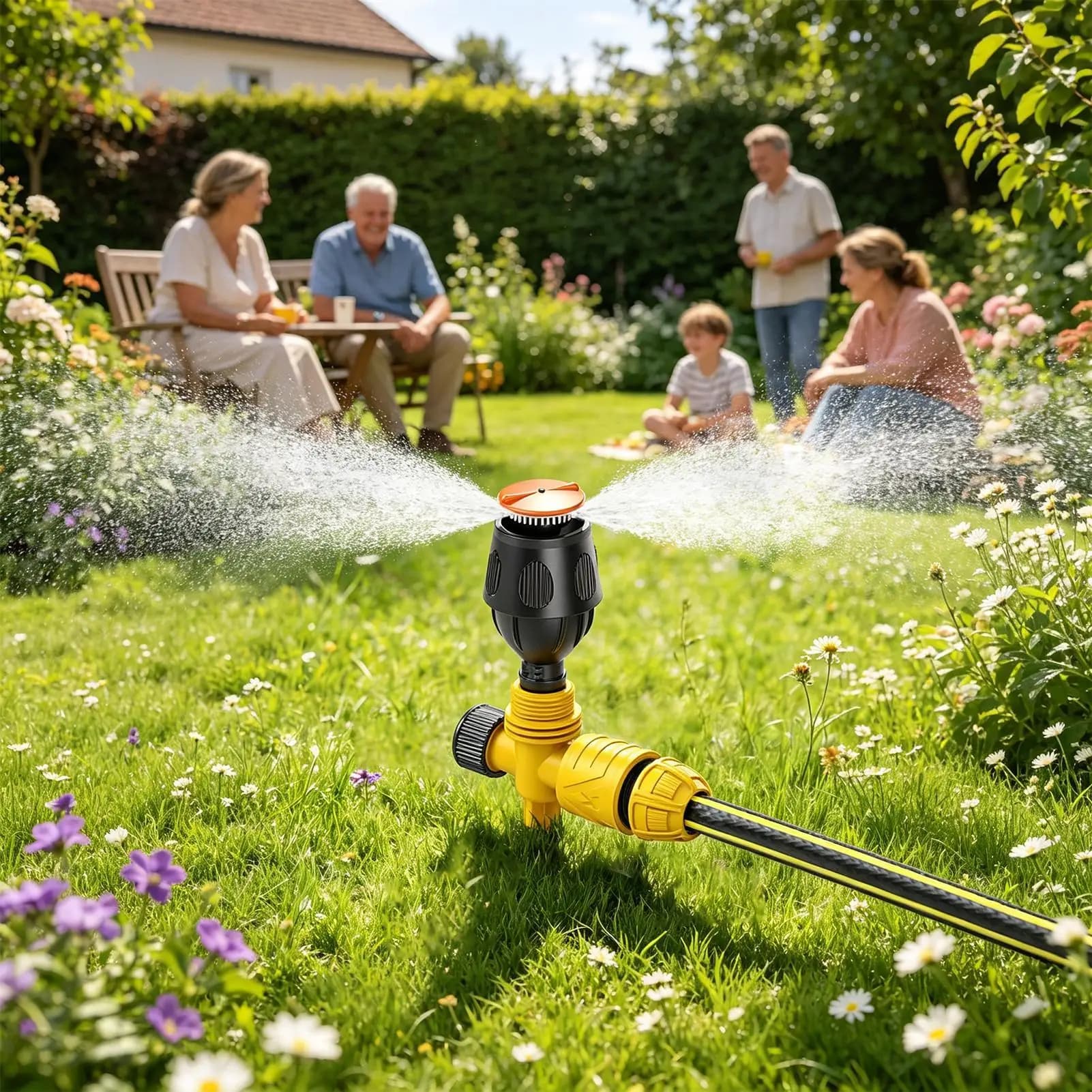 Irrigatore da Giardino con Attacco per Tubo per Orto, Prato, Esterni, per Proprietari di Casa e Appassionati di Giardinaggio