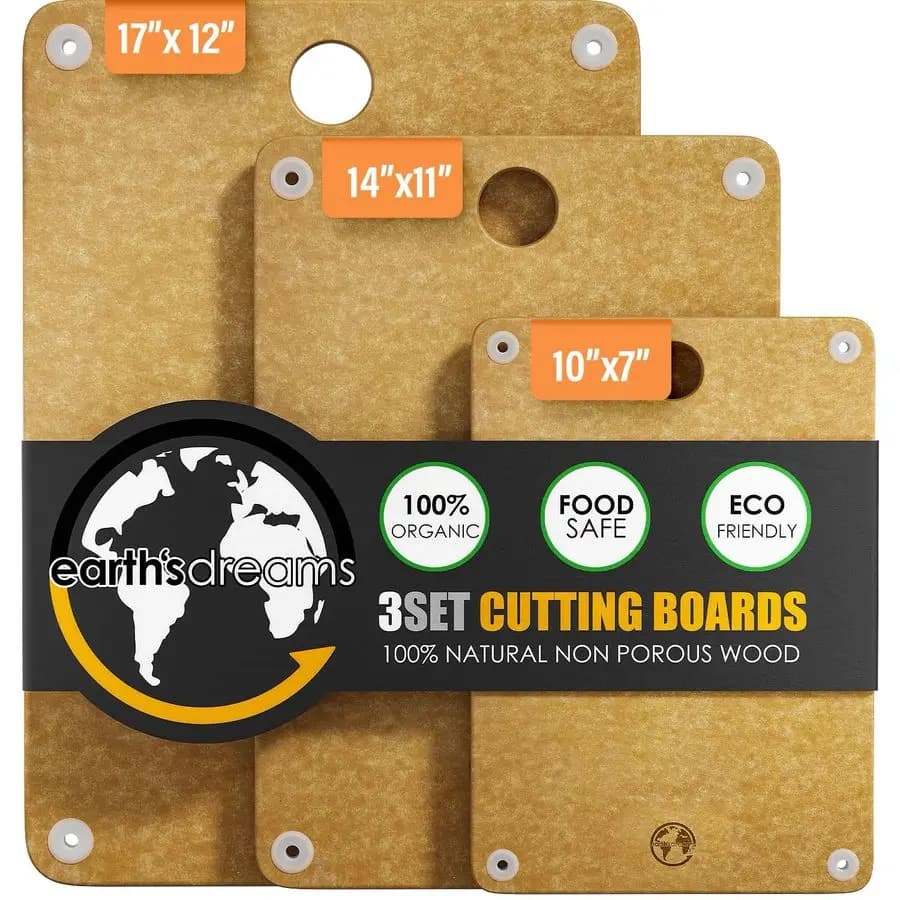 Dreams wood cutter set, extra large cutter for 3 pieces, small and large, not plastic, non-toxic, durable, dishwasher