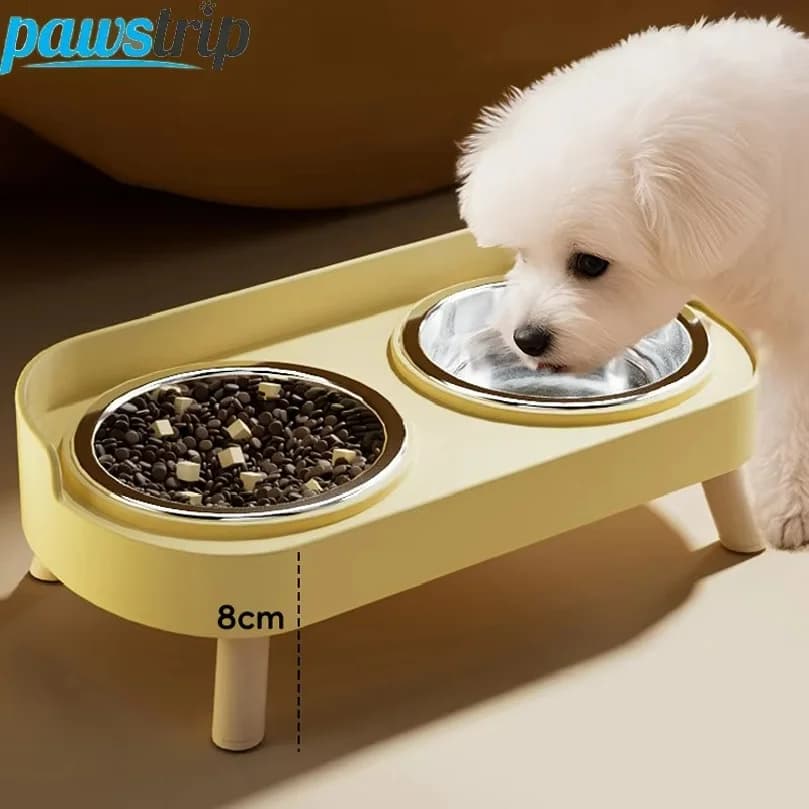 Stainless Steel Dog Feeder Bowl Double Pet Food Water Bowls Non-Slip Puppy Food Bowl with Stand Anti-splash Cat Bowl