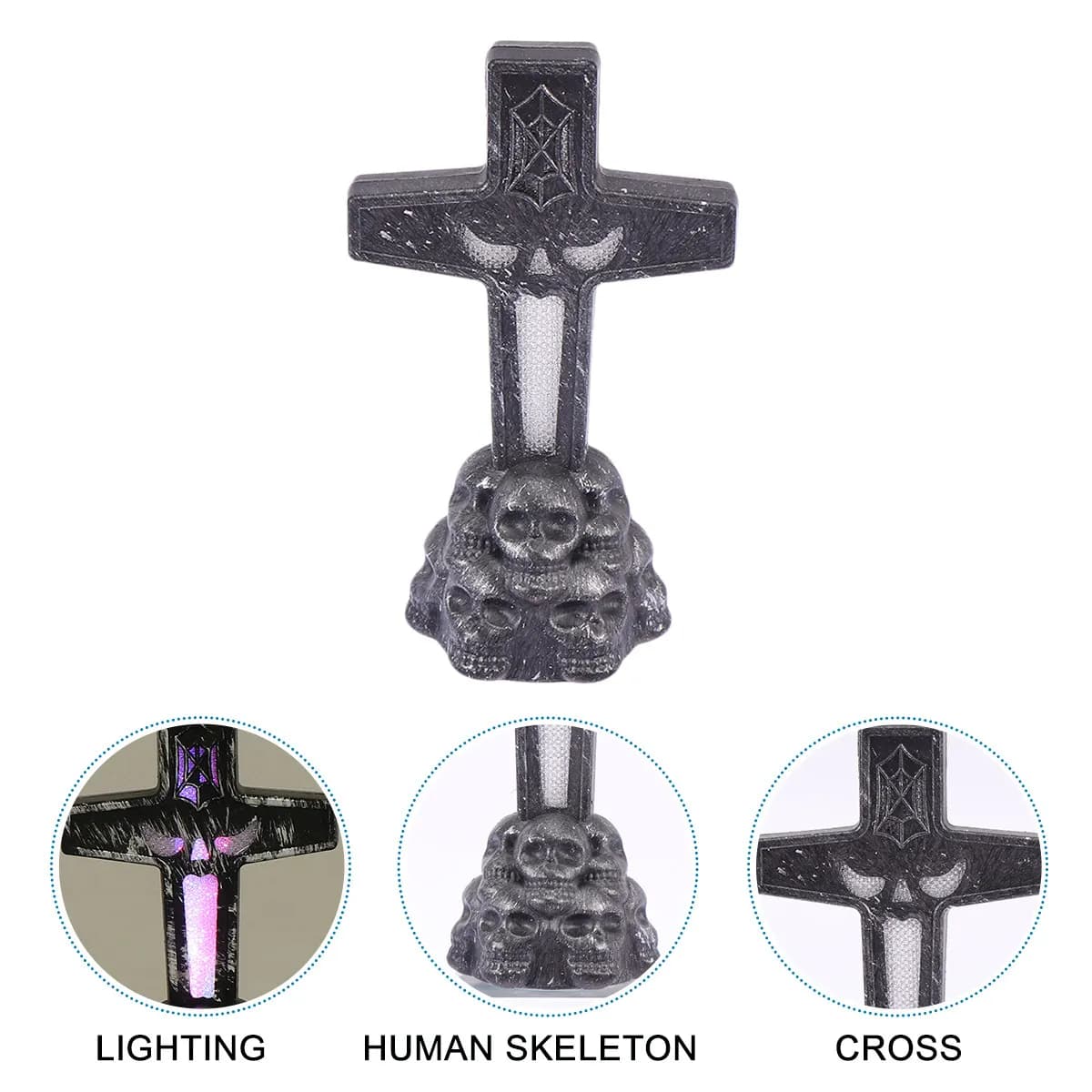 2 Pezzi Luci Decorative a Forma di Lapide per Halloween, Lampade LED Luminose per Feste, Oggetto Scenico per Interni ed Esterni, Piccola Luce Notturna