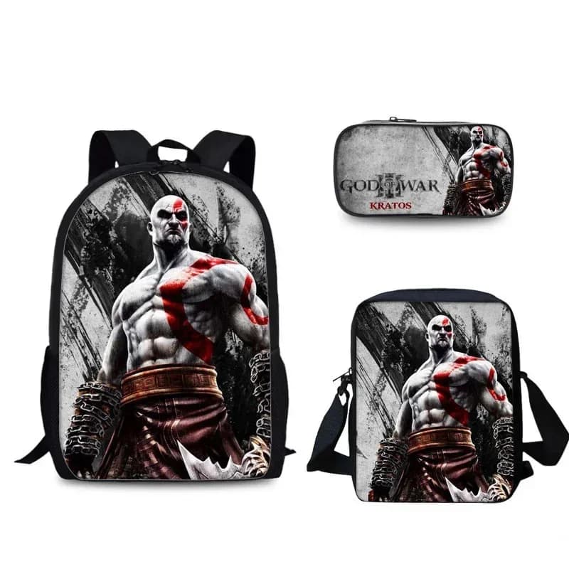 Game God of War Backpack Lunch bag Children's gift set Students