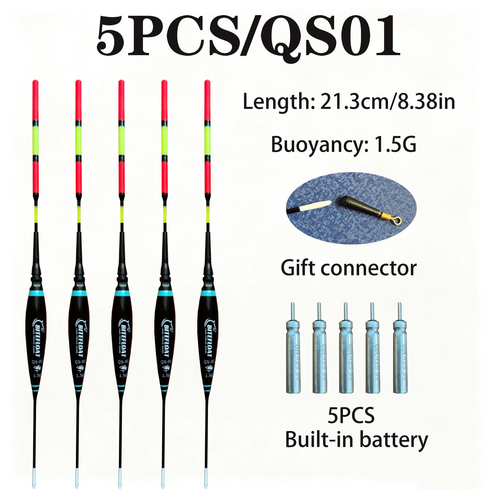 5PCS Ordinary Tail Luminous Float Night Fishing Float Suitable For Shallow And Deep Water
