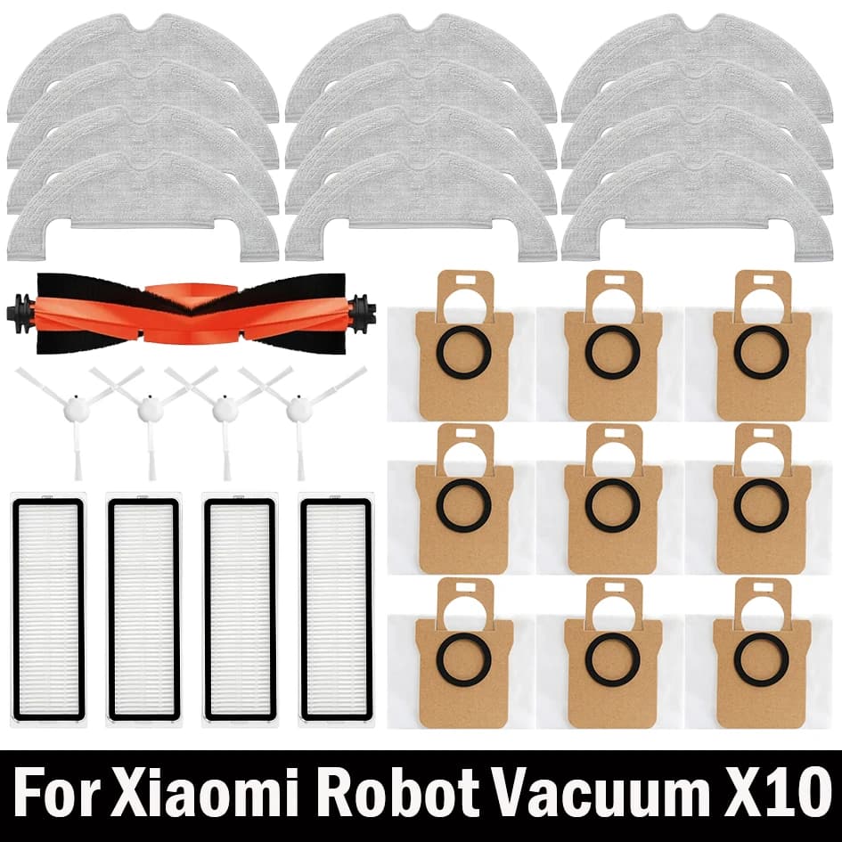 Per Xiaomi Robot Aspirapolvere X10 Robot Aspirapolvere Parti di ricambio Spazzola laterale principale Filtro Hepa Mop Panno Sacchetto per la polvere Accessori