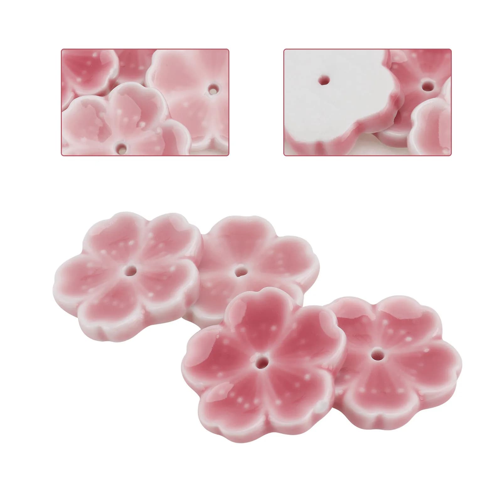 4 Pezzi Eleganti Bruciatori di Incenso in Ceramica con Design Floreale, Decorazione per Casa, Spa, Aromaterapia, Camera da Letto, Meditazione, Yoga