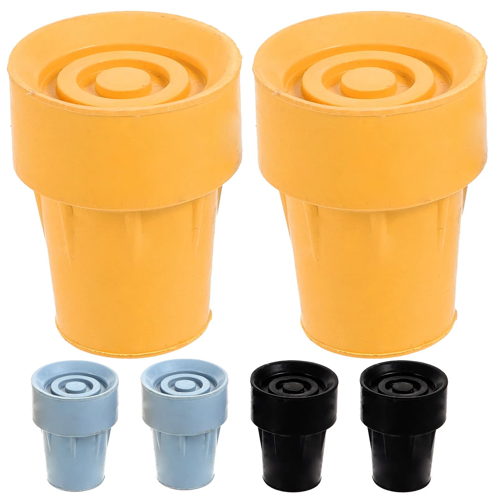 6Pcs Heavy Duty Trekking Pole Tip Replacement Anti-Skid Crutch Foot Cover Walking Stick Tip for Hiking Camping Gravel Trails