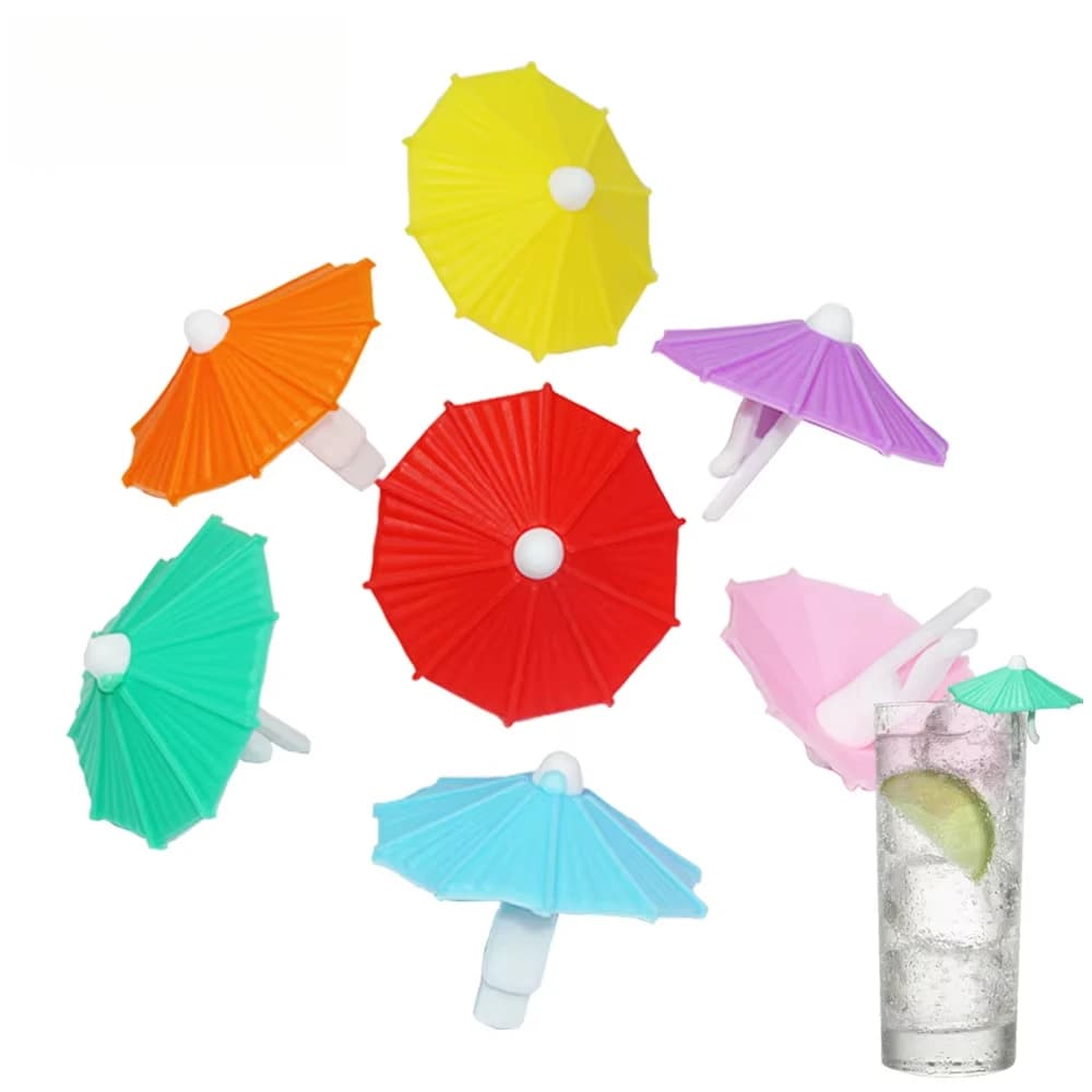 Segnalibri per Bicchieri da Vino a Forma di Ombrello, Identificatori per Bicchieri, Accessori per Feste, Etichette per Bicchieri da Vino