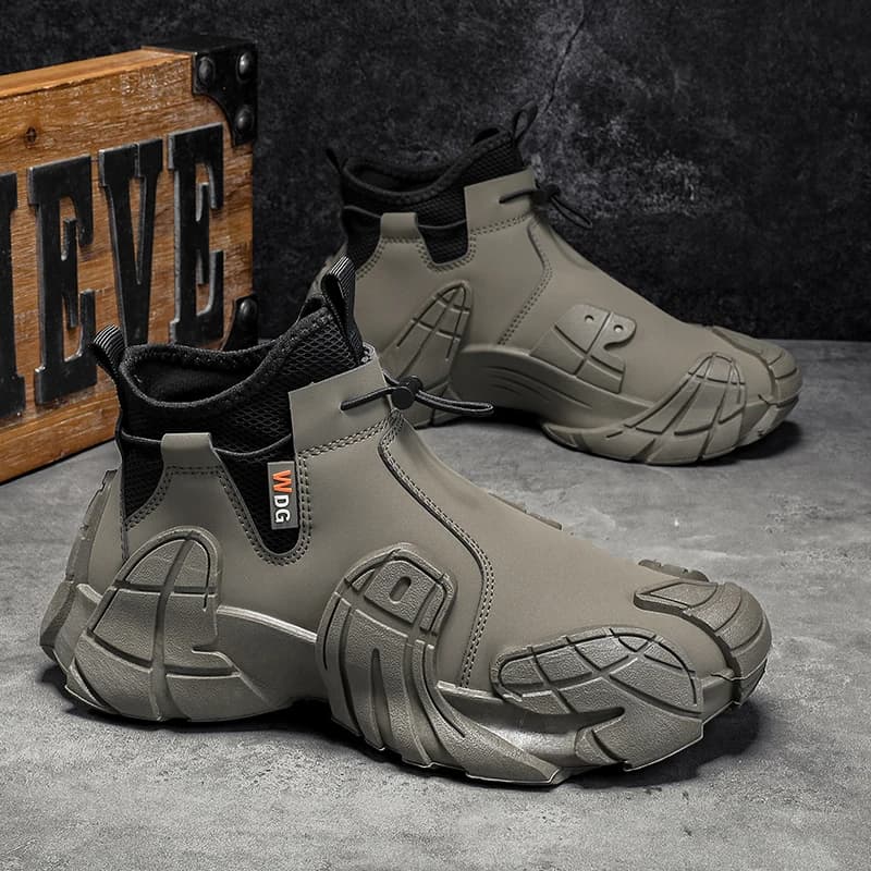 Men's Boots Waterproof Wear-Resistant Anti-Slip Worksite Casual Shoes Zipper Design High-Accuracy Fashionable Boots