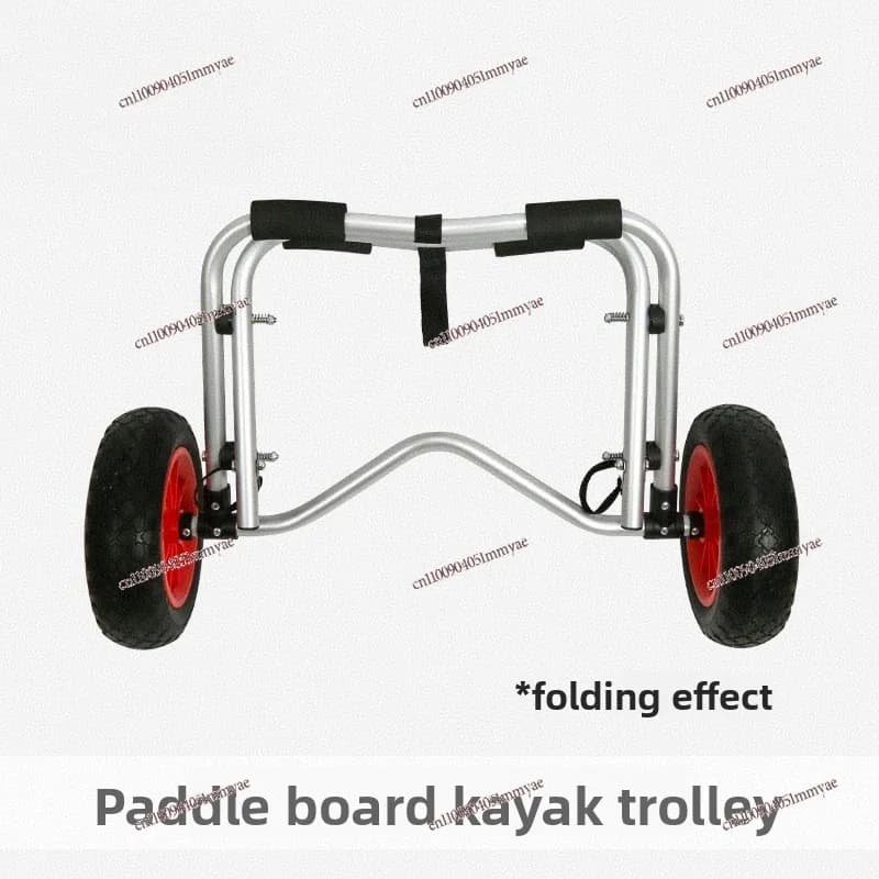 Kayak Trailer Aluminum Alloy Folding Hard Plastic Paddle Board Hand-pulled Cart Strap Adjustable