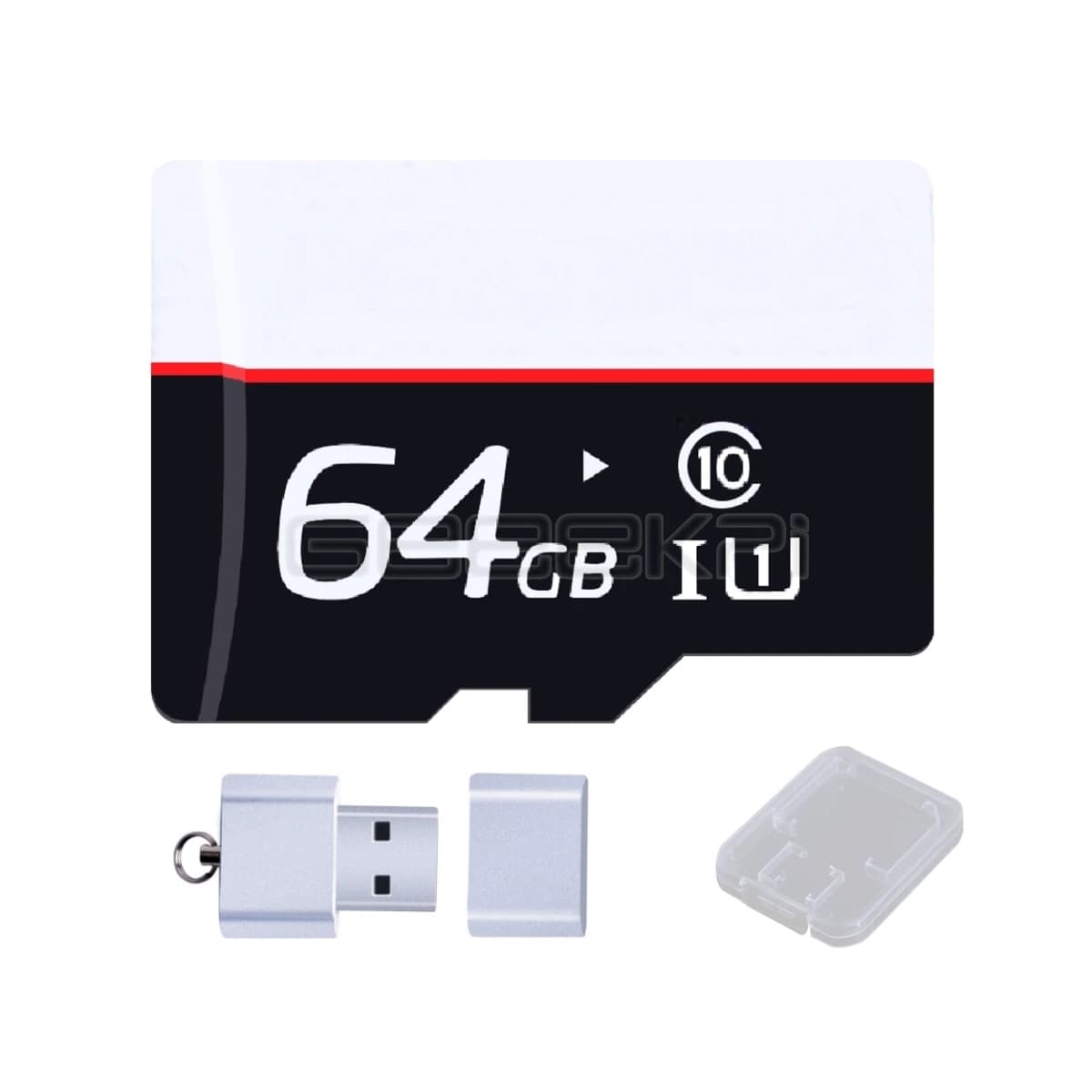 Scheda SD GeeekPi precaricata (Raspberry Pi OS) per Raspberry Pi, scheda di memoria MicroSD classe 10 con lettore di schede per tutti i Raspberry Pi