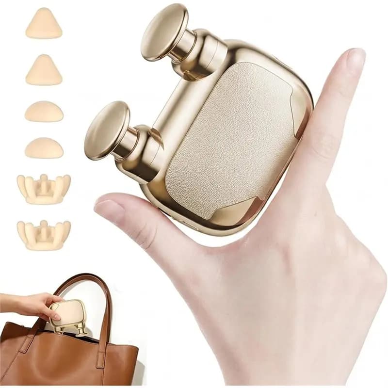 1Set Double Headed Mini Massage Gun, Portable Deep Tissue Massager, Rechargeable Compact Handheld Muscle Relaxor