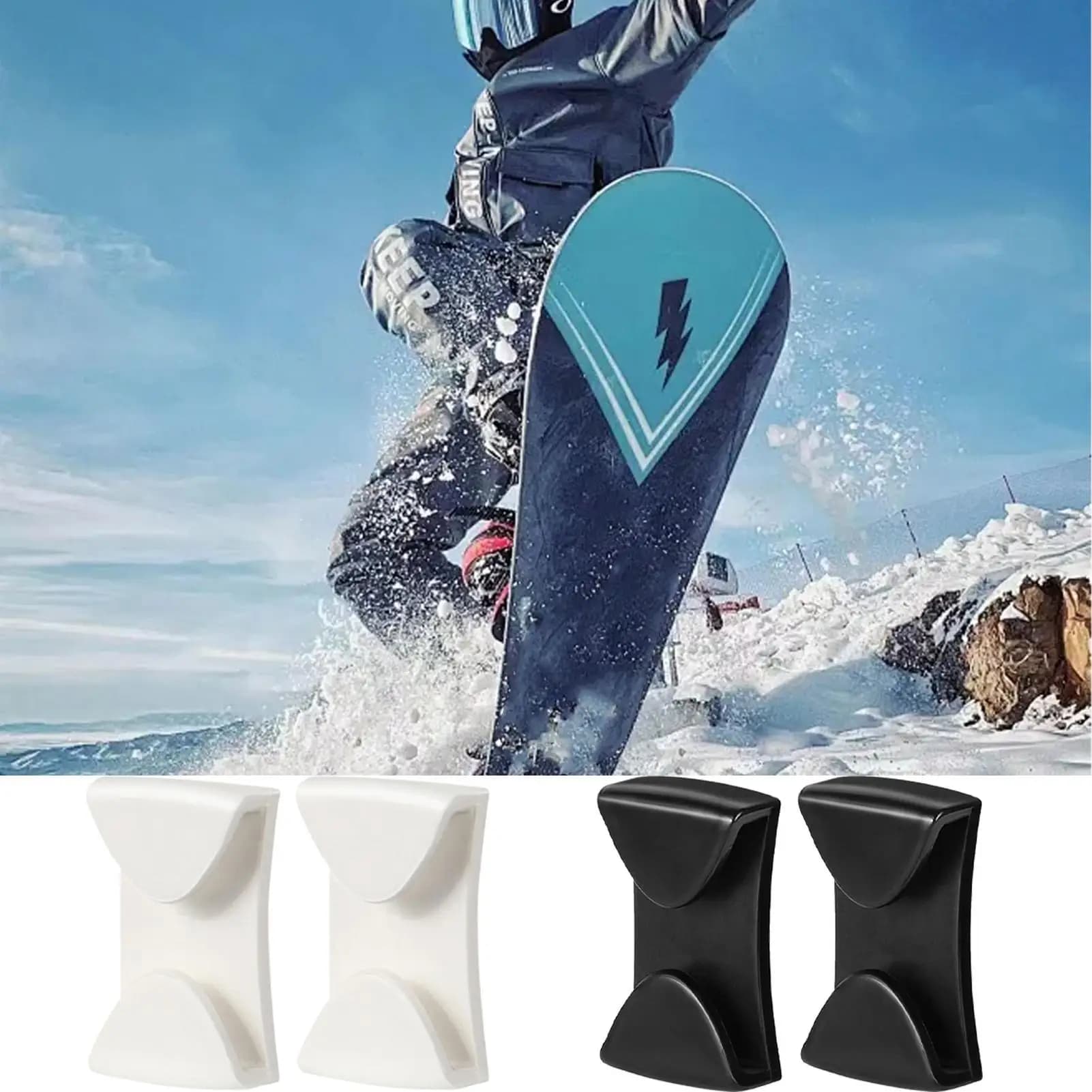 2 Pezzi Clip per Occhiali da Sci Antiscivolo, Clip Resistenti per Occhiali, Fibbie Multifunzionali per Cinture Sportive, Accessori per Sci