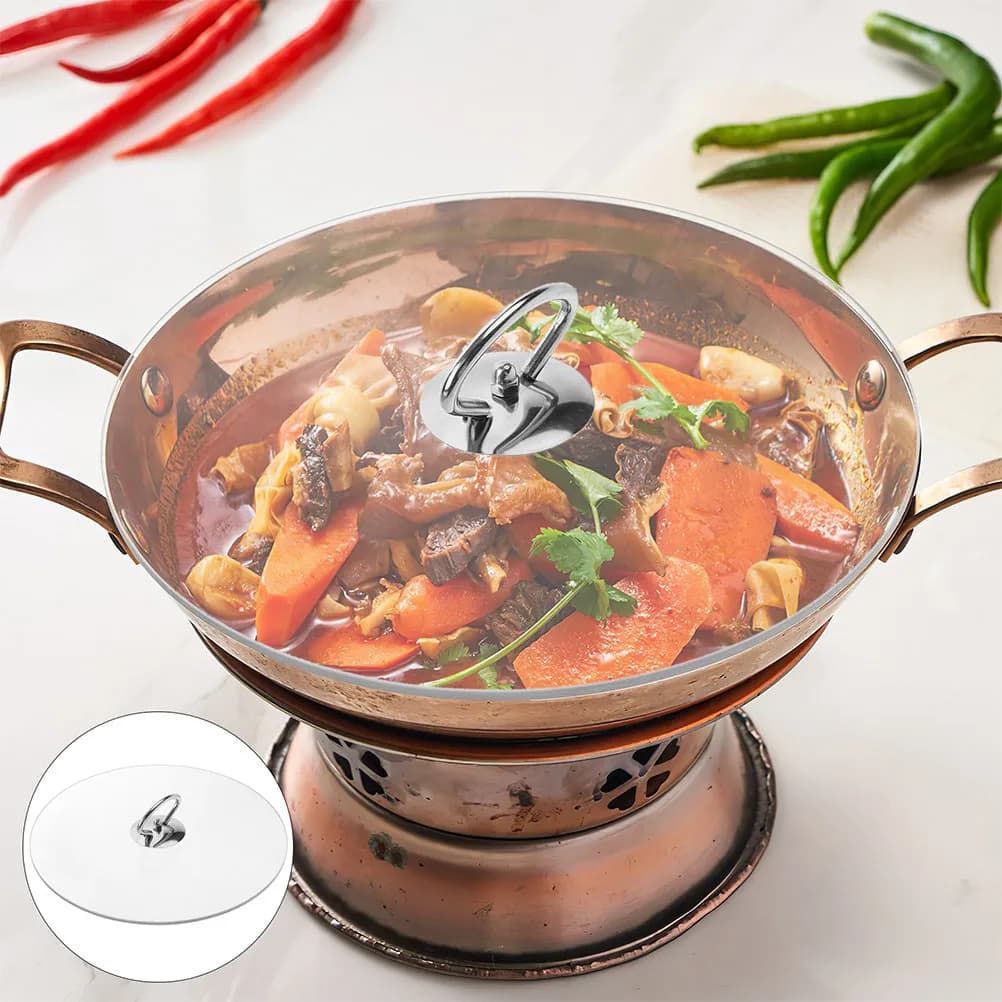 Coperchio Universale in Vetro Temperato Resistente da 27 Cm con Manico per Pentole, Padelle, Casseruole, Coperchio da Cucina Riutilizzabile