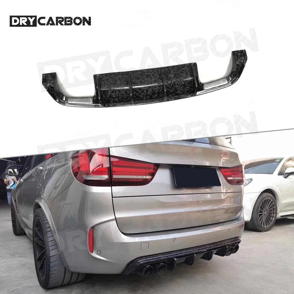 Diffusore posteriore in fibra di carbonio Paraurti labbro V Style spoiler labbro posteriore per BMW X5M F85 X6M F86 2015-2018 Kit corpo in carbonio forgiato