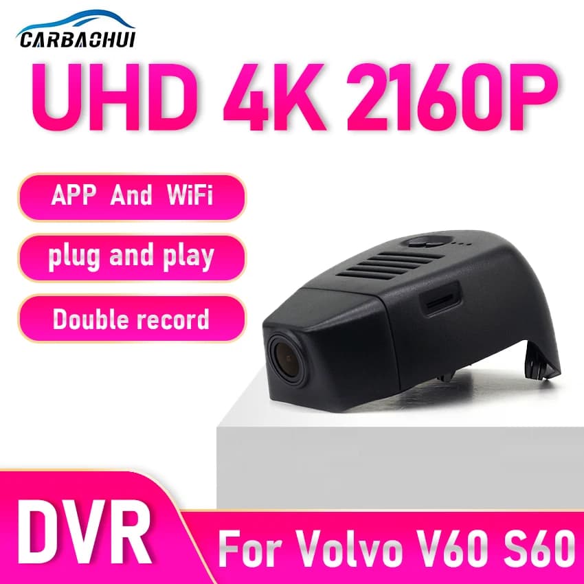 Nuovo! Dash Cam 4K Anteriore e Posteriore per Auto, Registratore DVR con WIFI per Volvo V60 S60 2018-2022