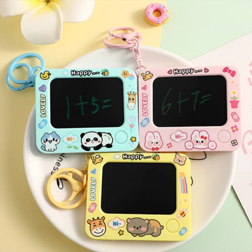 Creativo Mini Graffiti Board Portachiavi Animale carino Riutilizzabile Un clic di liquidazione Pittura fai da te Portachiavi Borsa per studenti Ciondolo Giocattolo per bambini