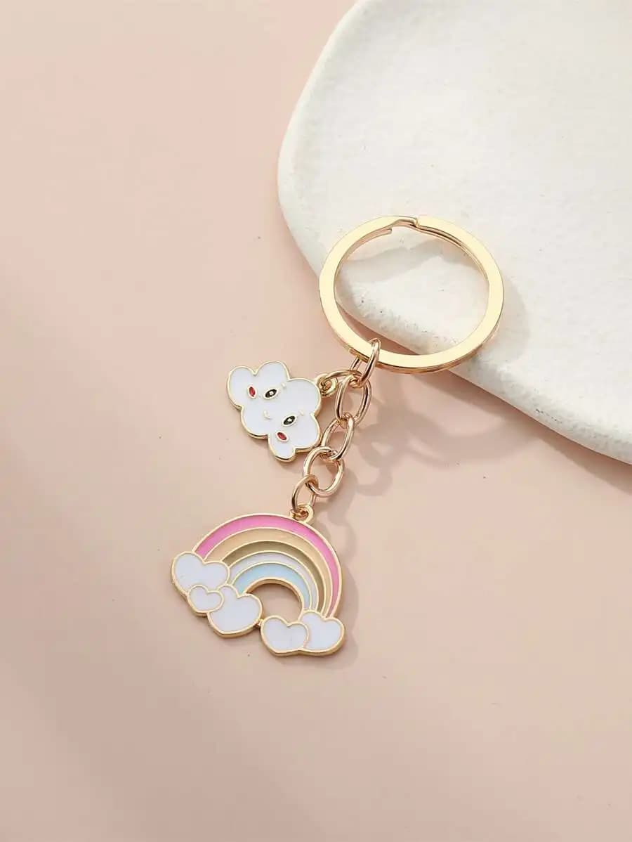 Cute Cartoon Rainbow Keychain For Bags Wallets Car Accessories Decoration Gift