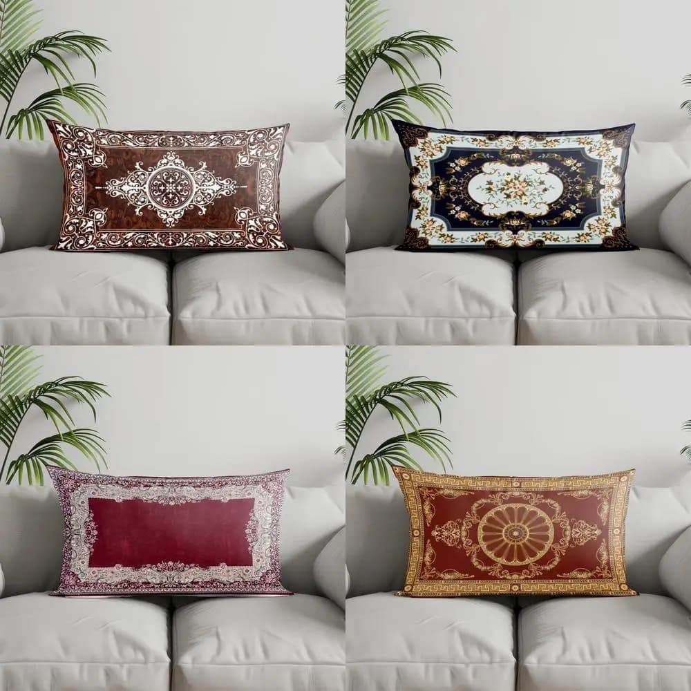 Home Decor Oriental Pattern Rectangle Pillowcase Suitable For Sofa Bedroom Car Pillow Cover Cushion Rectangular Back Cushion