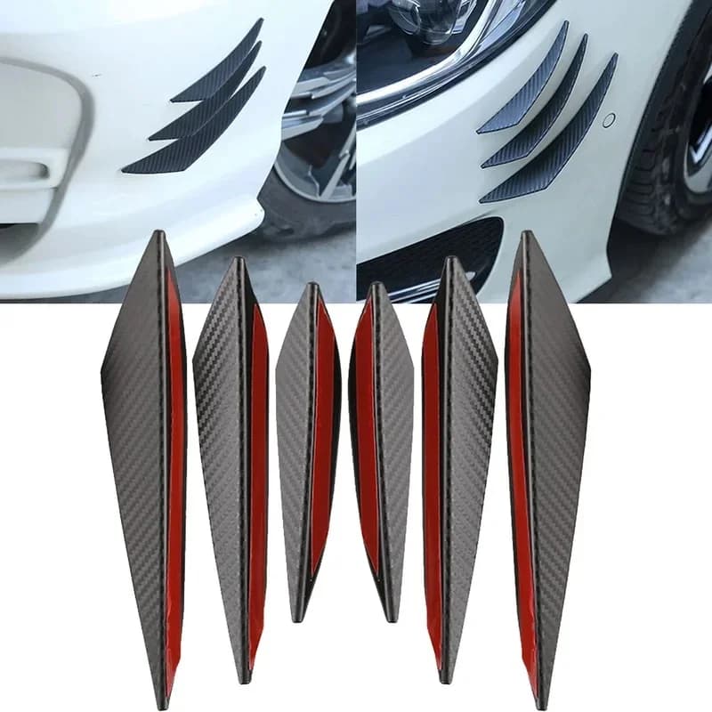 Car Front Bumper Lip Decoration Diffuser Splitter Fins Body Spoiler Canards Valence Chin Car Tuning Canard Decor