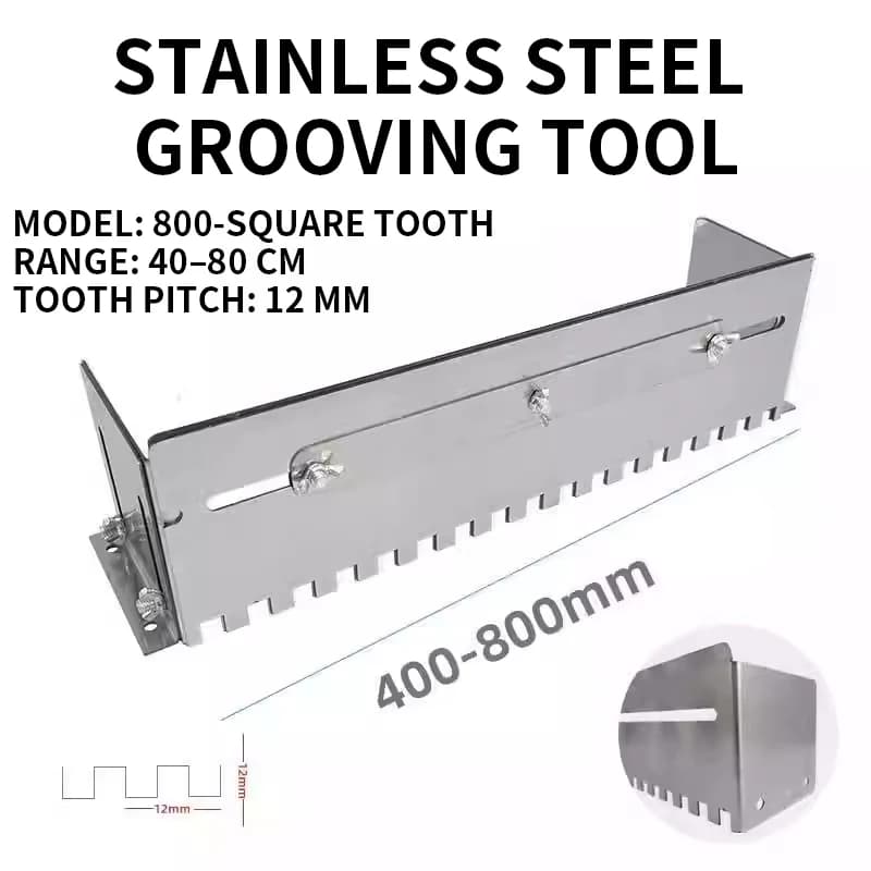 Attrezzo per Scanalature in Acciaio Inox per Piastrellisti, Spatola con Alimentatore di Malta, Spatola Sottile per Piastrelle, Strumento per Posa Piastrelle, Retrattile