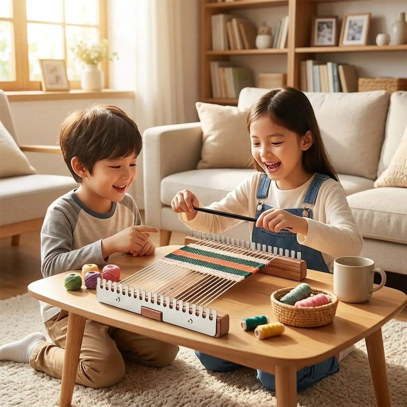 Wooden Tapestry Weaving Loom Kit for Kids and Experts DIY Knitting Tools Accessories for Fabric Textile Making