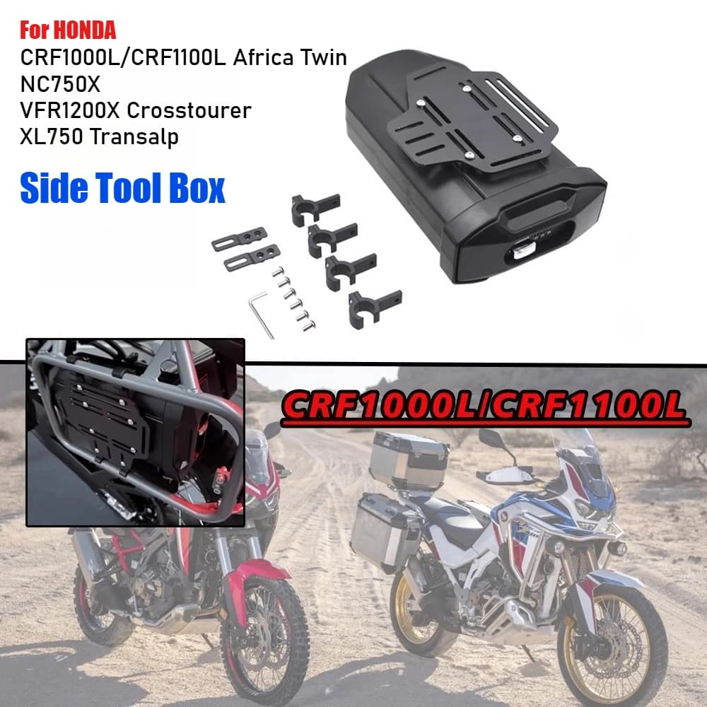 For HONDA CR1000L CRF1100L Africa Twin NC750X XL750 Transalp Motorcycle Side Tool Box Storage Box Side First-aid/ Breakdown kit