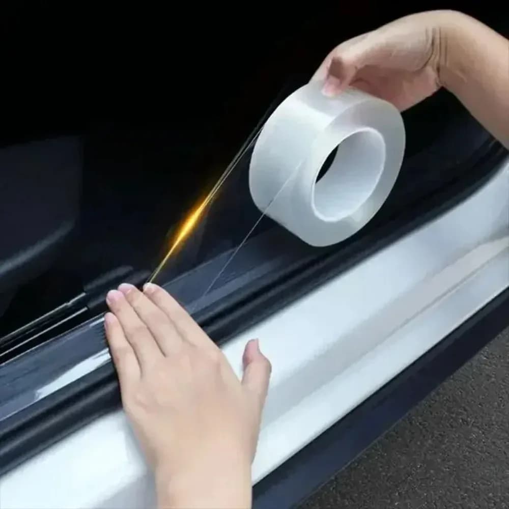 2 Pezzi Nastro Adesivo Acrilico Trasparente Magico, Gancio a Ventosa, Adesivo Biadesivo Nano Ultra Resistente