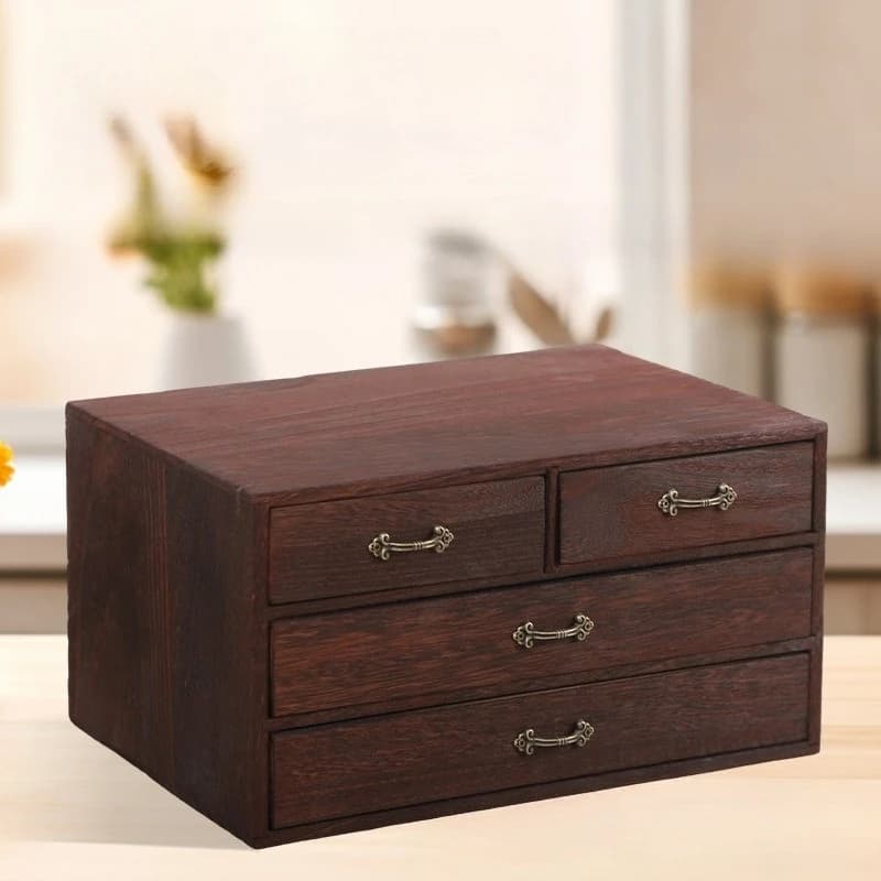 Wooden Jewelry Box Large Capacity Retro Storage Boxes Bracelet Earring Necklace Case Jewellery Ring Organizer Display Case