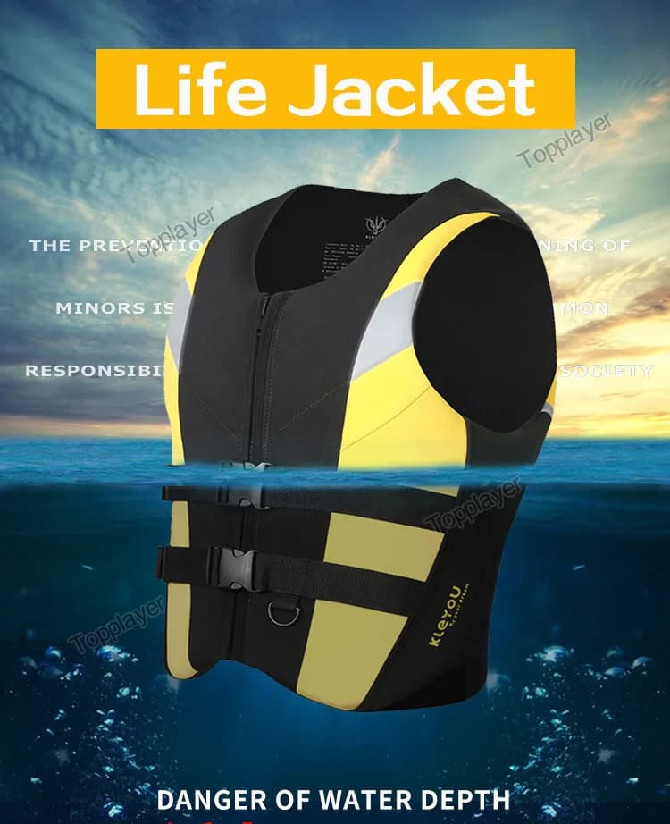 Giubbotto di salvataggio premium Giubbotto di salvataggio in neoprene super galleggiabilità per zattera da surf per adulti Kayak Pesca Jet Ski Sport acquatici Giubbotto di salvataggio per nuoto