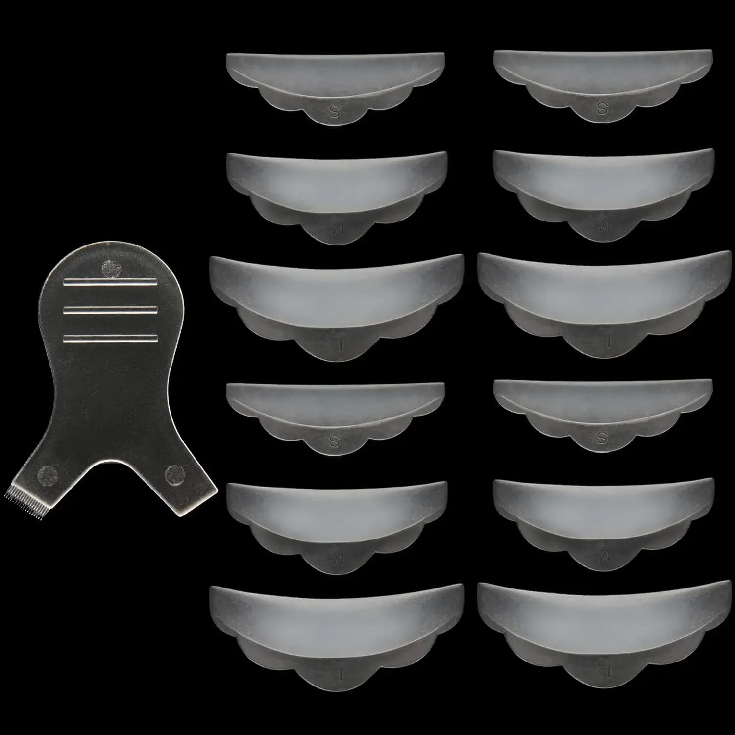 5 pairs of silicone eyelashes perm pad Y brush for 3D eyelashes applicator makeup tools lifting eyelashes shield rods