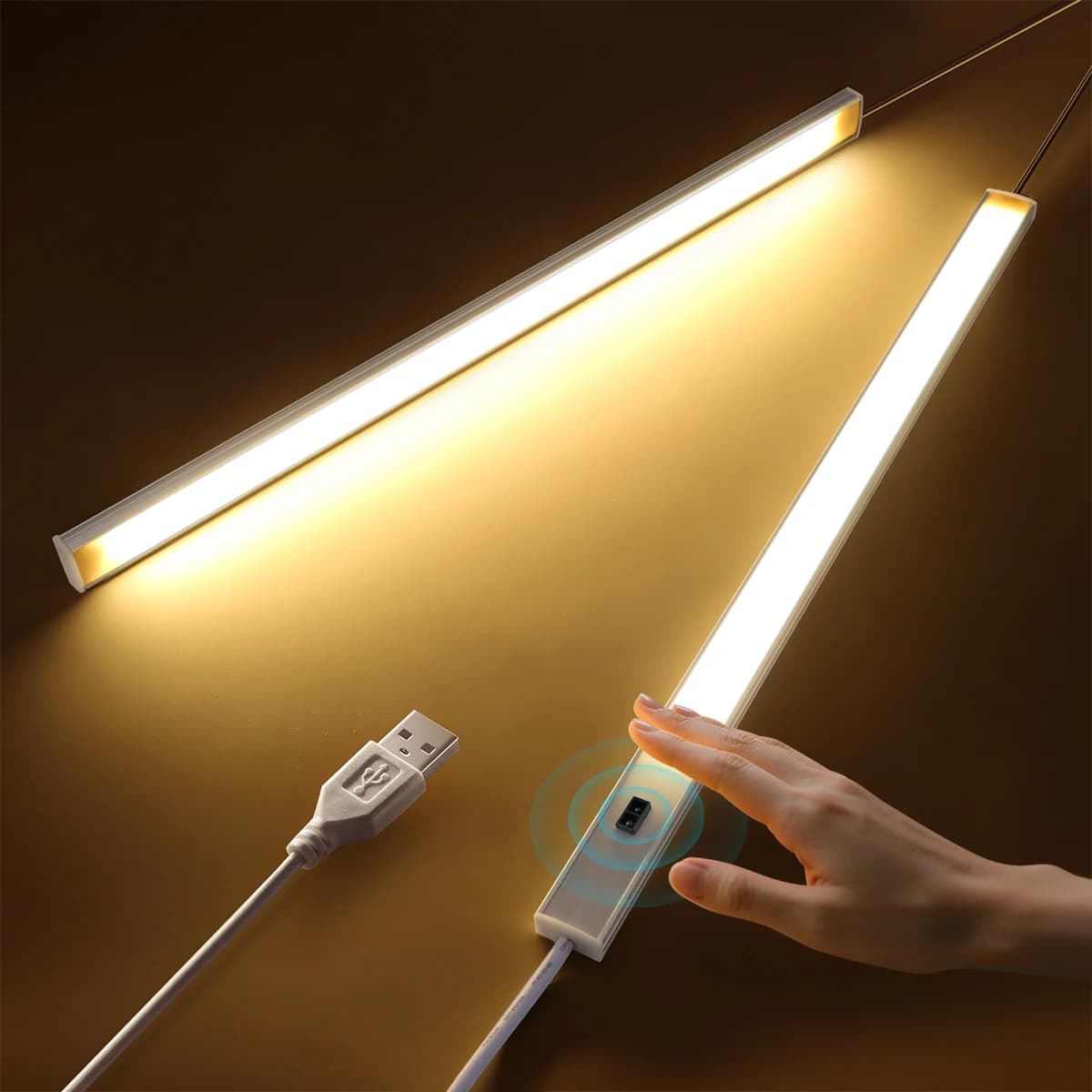 Luci a LED USB Decorazione della stanza Lampada da 5 V Lampada con sensore di spazzamento manuale Barra di luci in alluminio per illuminazione notturna della camera da letto dell'armadio della cucina