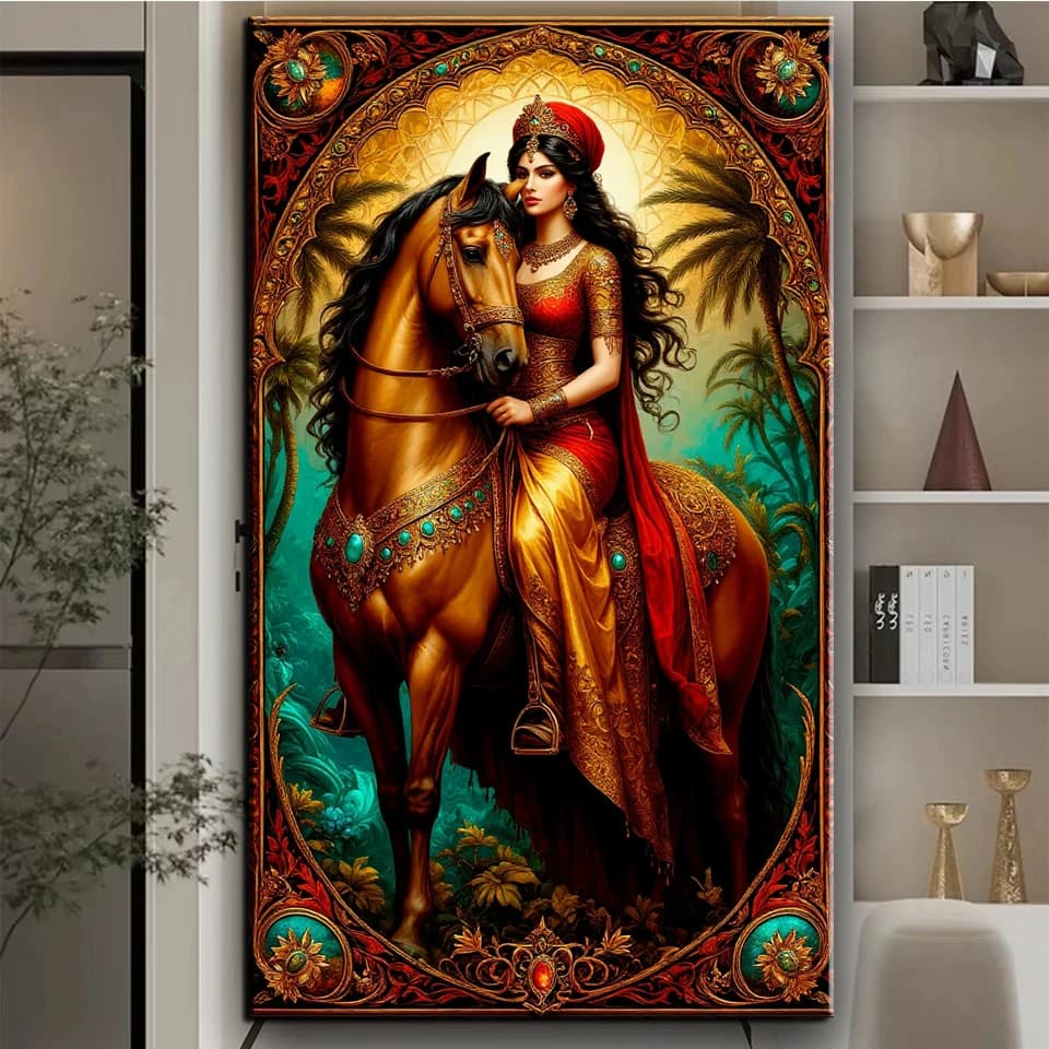 Egyptian Queen Horse Camel Desert Large Embroidery Diamond Mosaic 5D DIY Diamond Painting Square Round Rhinestone Cross Stitch