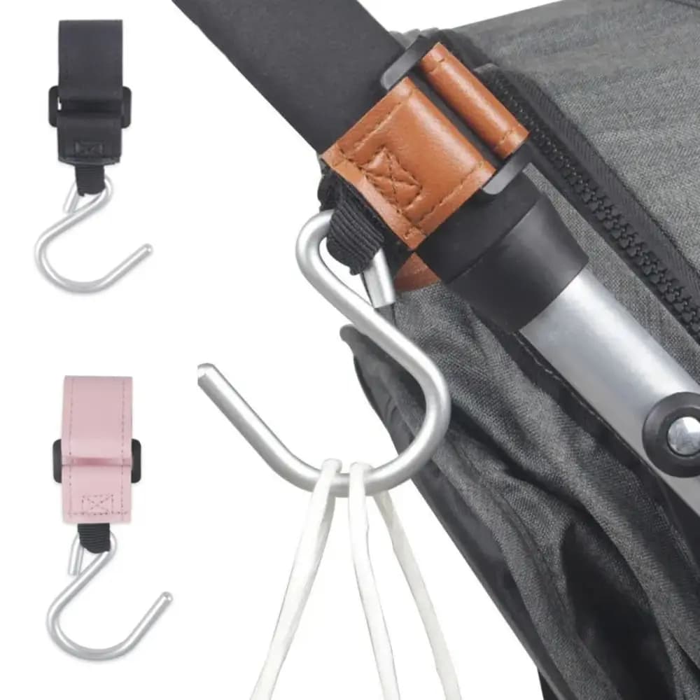 Ganci per passeggino creativi a forma di S Gancio per appendere in PU tinta unita Accessori per passeggino per cartoni animati Accessori per passeggino Carrozzina