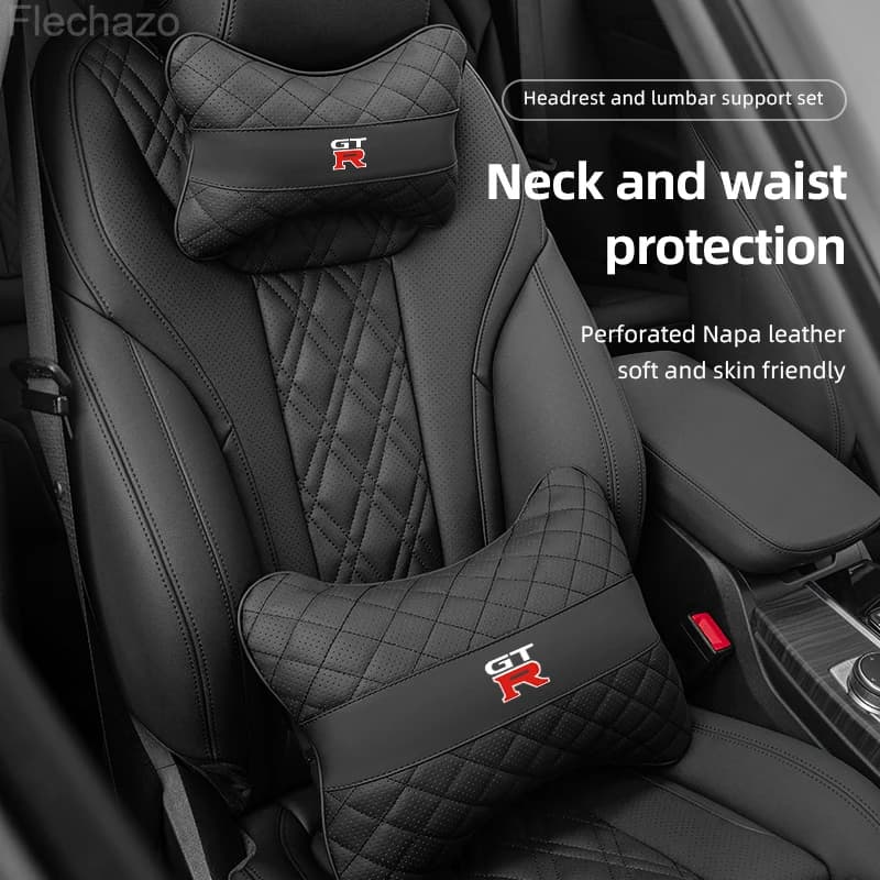 Seggiolino auto Cuscino per il collo Poggiatesta Cuscino di supporto per la vita lombare per Nissan GTR Rogue Pathfinder X-Trail Note Qashqai Juke Patrol Leaf