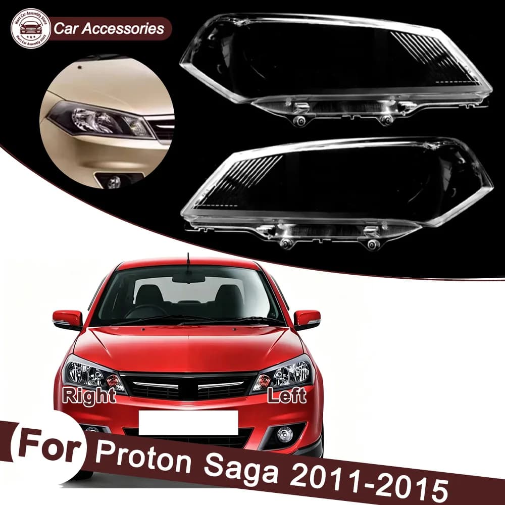 For Proton Saga 2011-2015 Front Headlight Cover Transparent Lamp Shade Headlamp Shell Lens Plexiglass Replace Original Lampshade