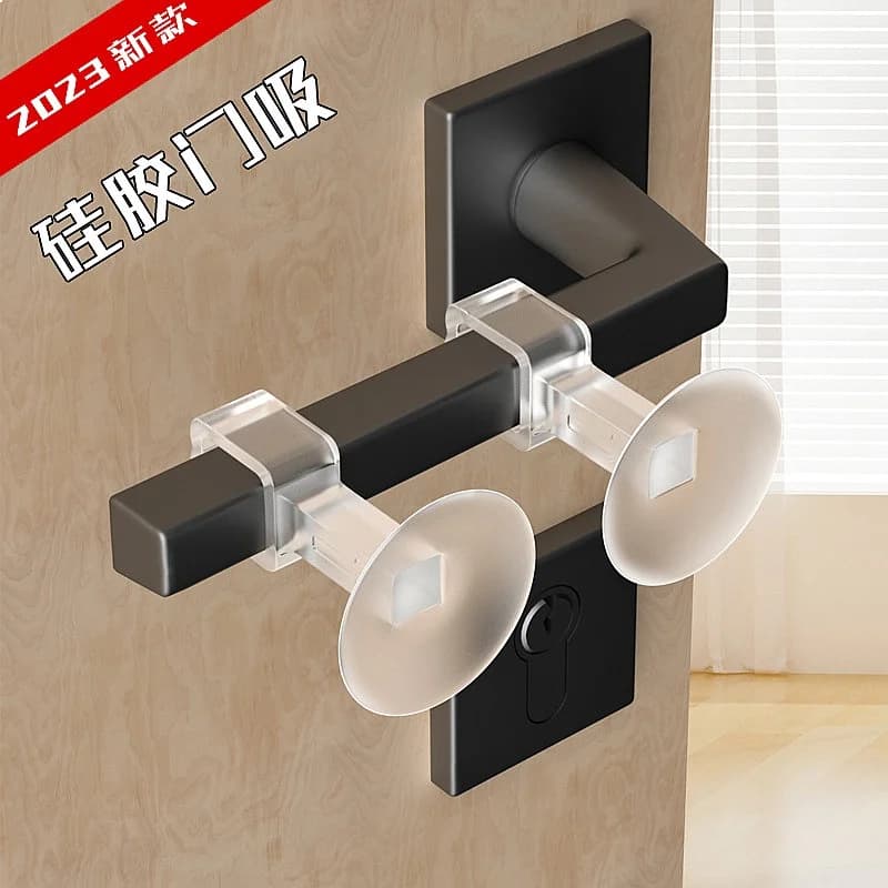 Silicone Door Stopper No Drilling Door Handle Protector Anti Collision Pad for Bathroom