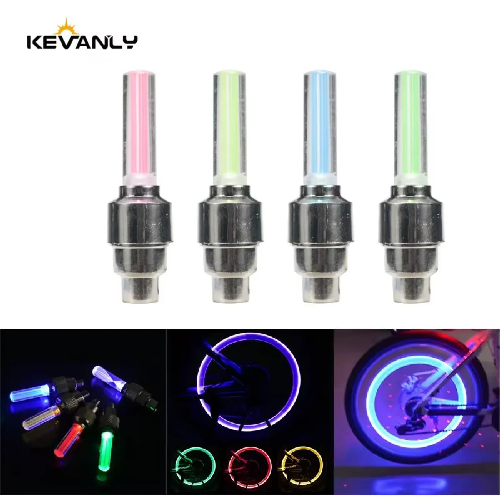 2PCS Bicycle Lights Motion Sensor LED Lights Road MTB Bike Tire Valve Caps Wheel Spokes LED Light Bicycle Accessories Neon Flash