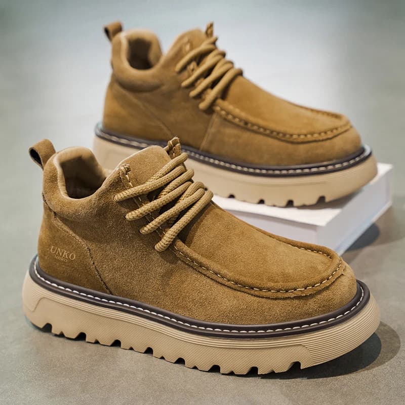 Brown Solid Colour Anti Slip Man Boots 2026 Autumn Hot Sell Men Casual Shoes Four Seasons Light weight Outdoor High Top Footwear