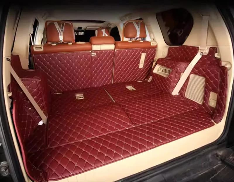 Set completo di tappetini per bagagliaio + tappetino per portellone posteriore per Toyota Land Cruiser Prado 150 7 posti 2023-2010, rivestimento per vano di carico, tappeti per bagagliaio.