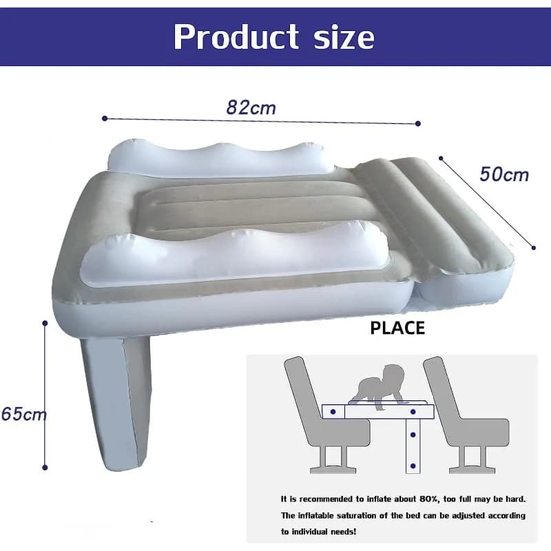Children's Inflatable Car Mattress - Rear Seat Foldable Outdoor Travel Pillow, Thickened Plush Portable Cushion