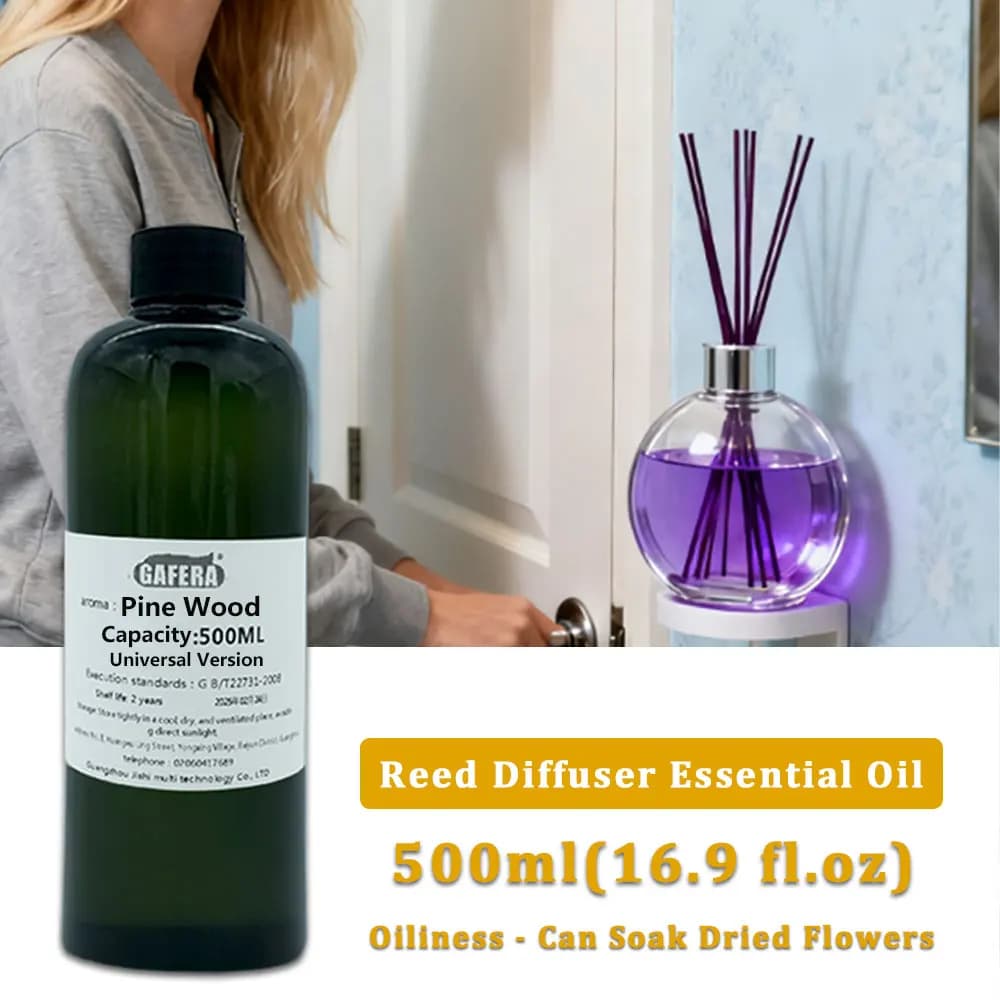 GAFERA 500ml (16.9 fl.oz) Pine Wood Essential Oils - For Reed Diffuser & Flameless Aromatherapy, Diffuser Replenish Aroma Oil