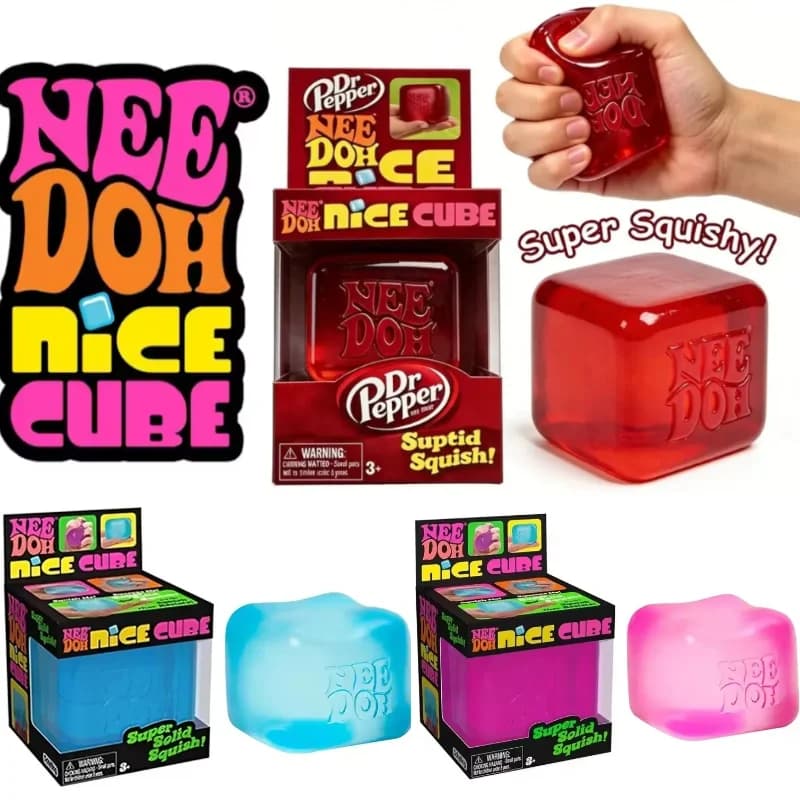 Nuovo NeeDoh Nice Cube, Cubo Sensoriale da Scrivania, Antistress e Anti-Ansia, Giocattolo Antistress per Adulti e Bambini