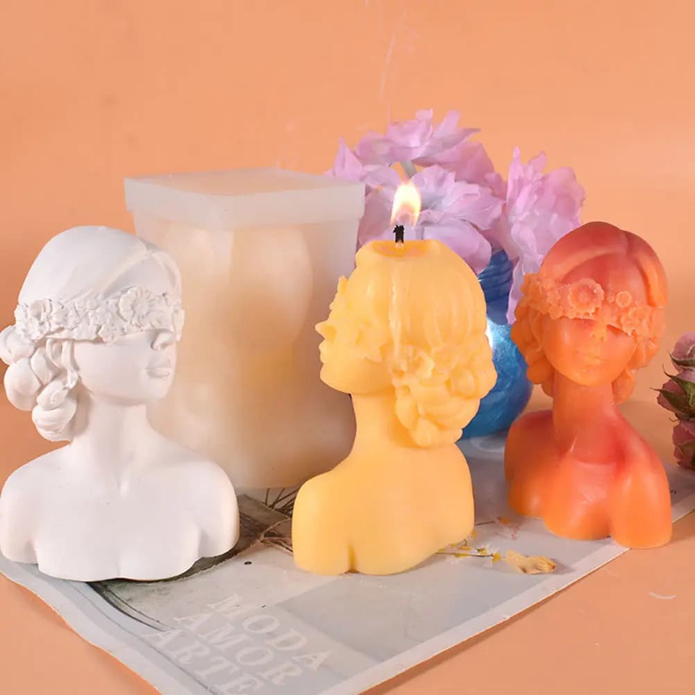 Stampo in Silicone Ragazza Bendata Fai da Te, Stampo a Forma di Corpo con Lavorazione Squisita per Creazione Sapone, Artigianato e Argilla Polimerica