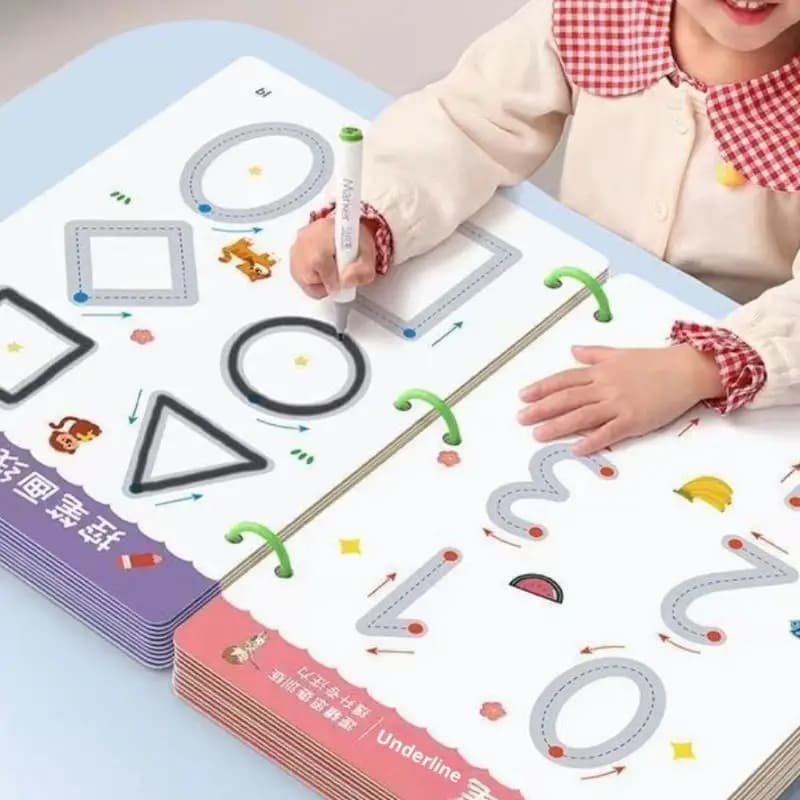 1 Set Reusable Calligraphy Copybook Practice Magical Tracing Workbook Toddler Learning Children Montessori Drawing