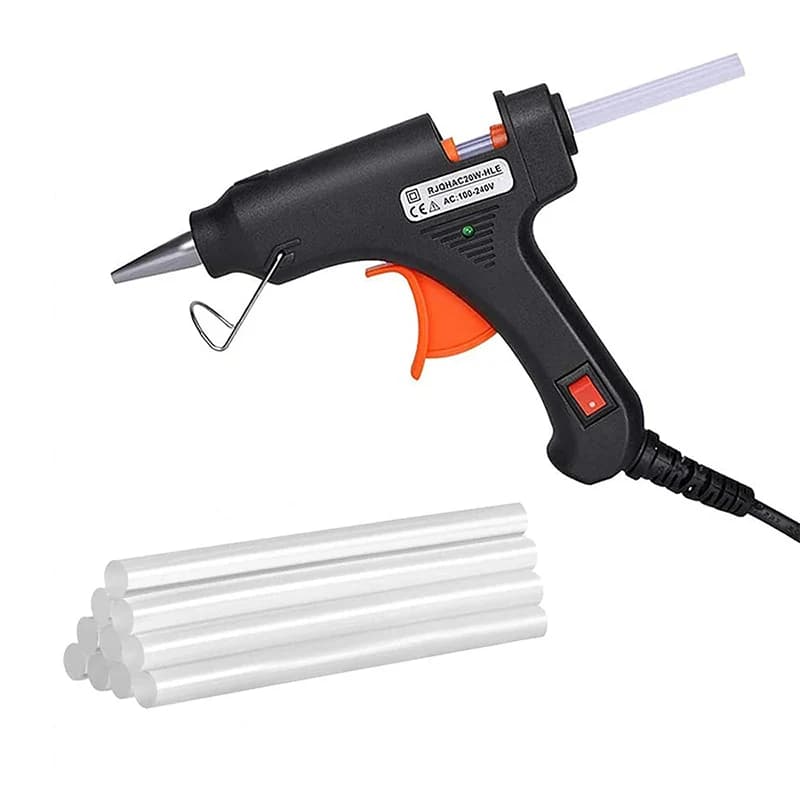Pistola per colla a caldo da 70 W con colla trasparente da 7 mm Mini pistola per uso domestico Pistola per temperatura di calore elettrica Strumento di riparazione Accessori fai da te