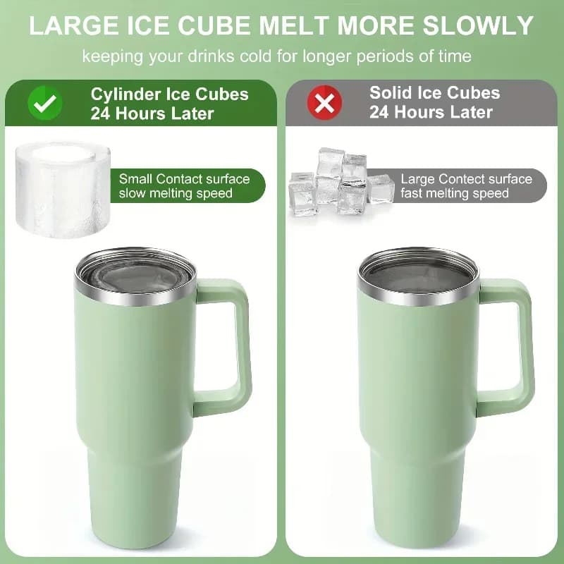 Stampo per ghiaccio in silicone con coperchio a tazza e contenitore per bevande ghiacciate, succhi, whisky, cocktail, idea regalo estiva