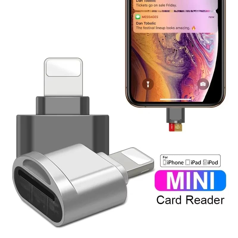 Lettore di Schede Micro TF Convertitore per iPhone iPad OTG a Micro TF Adattatore Visualizzatore Lettore di Schede di Memoria Supporto IOS 13